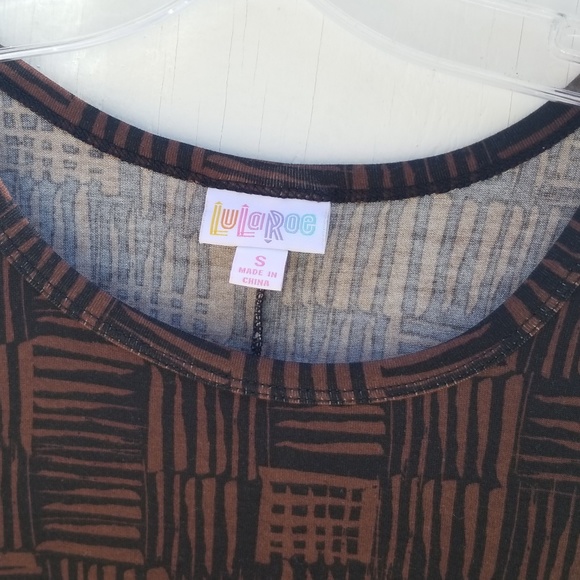 LulaRoe Simply Comfortable Dress S Brown Black - Picture 4 of 8
